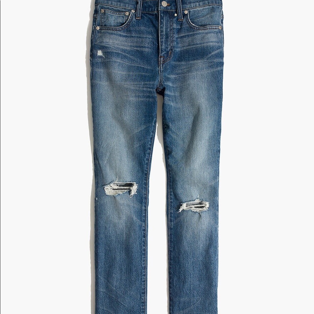 Madewell High-Rise Slim Crop Boyjean: Knee Rip